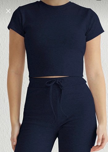 Kadın Lacivert  İspanyol Paça Pantolon üst takım - Görsel 3