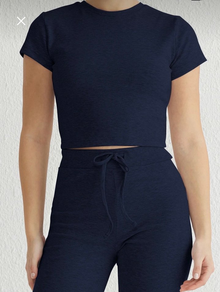 Kadın Lacivert  İspanyol Paça Pantolon üst takım - Görsel 3