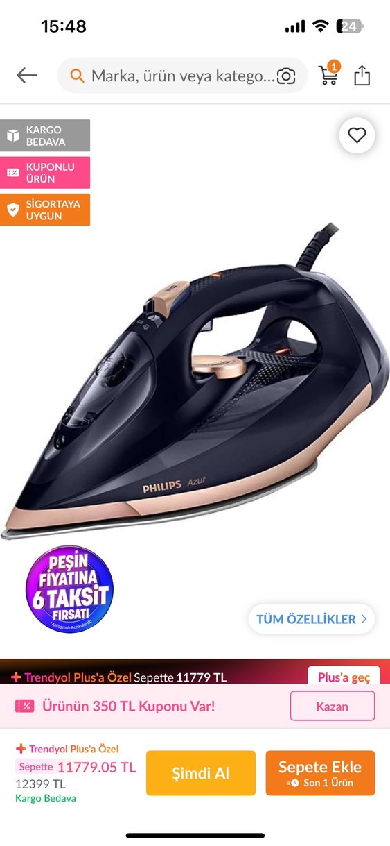 Kahverengi Philips Azur Pro - Görsel 2