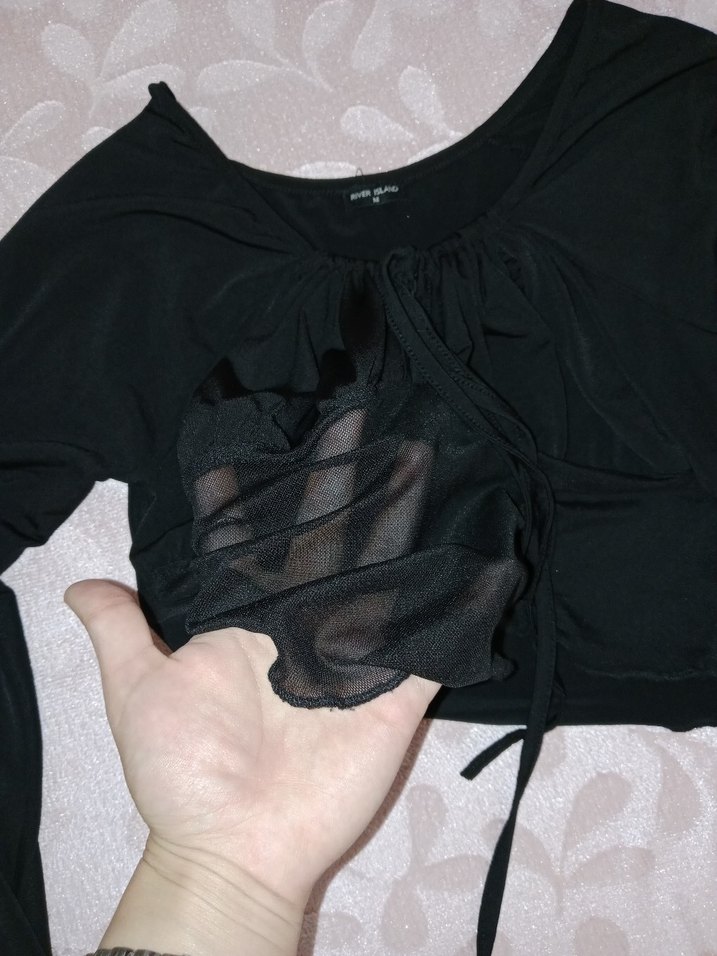 Siyah Uzun Kollu Goth Bluz - Görsel 2