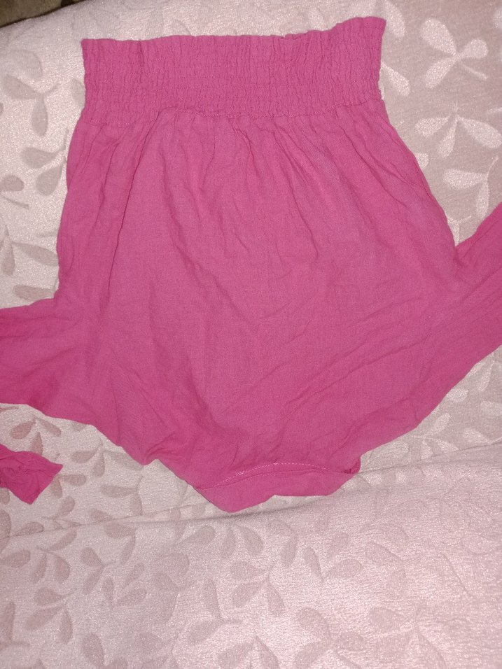 Pembe Düğmeli Keten Gömlek - Görsel 3