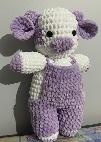 Lila Tonlarında Peluş Oyuncak İnek - Görsel 2