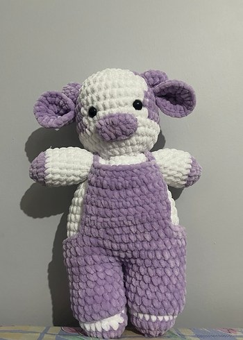 Lila Tonlarında Peluş Oyuncak İnek - Görsel 3