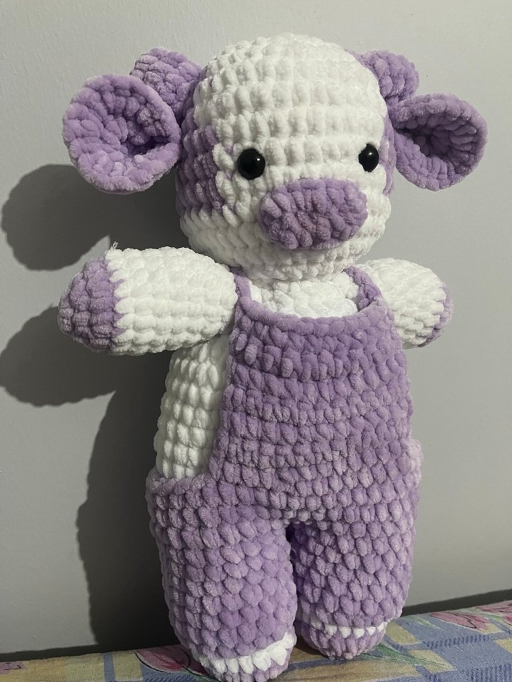 Lila Tonlarında Peluş Oyuncak İnek - Görsel 2