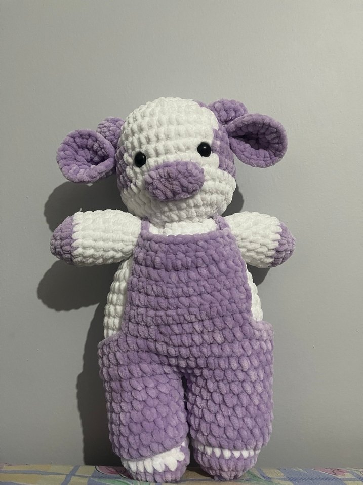 Lila Tonlarında Peluş Oyuncak İnek - Görsel 3