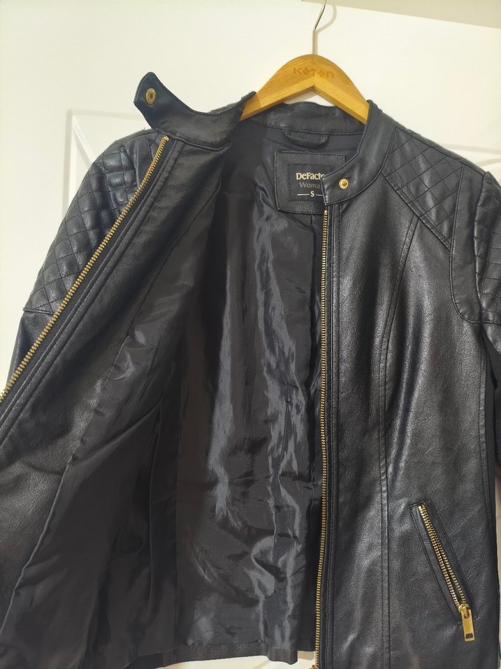 Siyah Deri Biker Ceket - Görsel 3