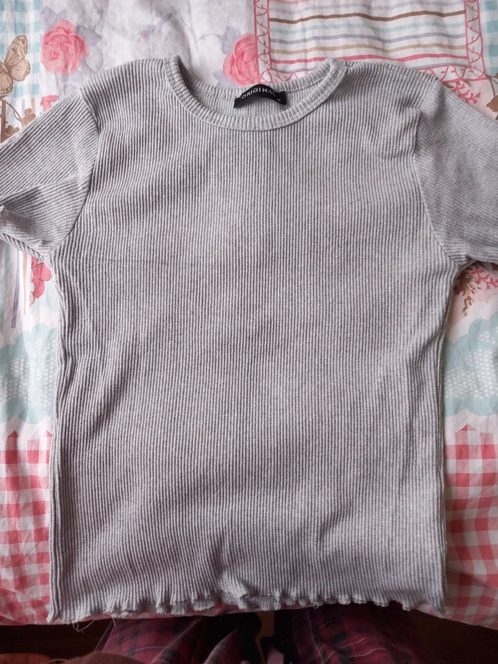 Gri Örgü Kadın bluz - Görsel 2