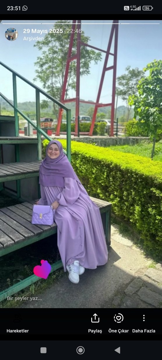 Uzun Kol Düğmeli Açık Lila Elbise - Görsel 2