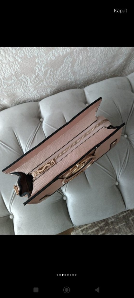 Bej Deri Tokalı Kadın Çanta - Görsel 2