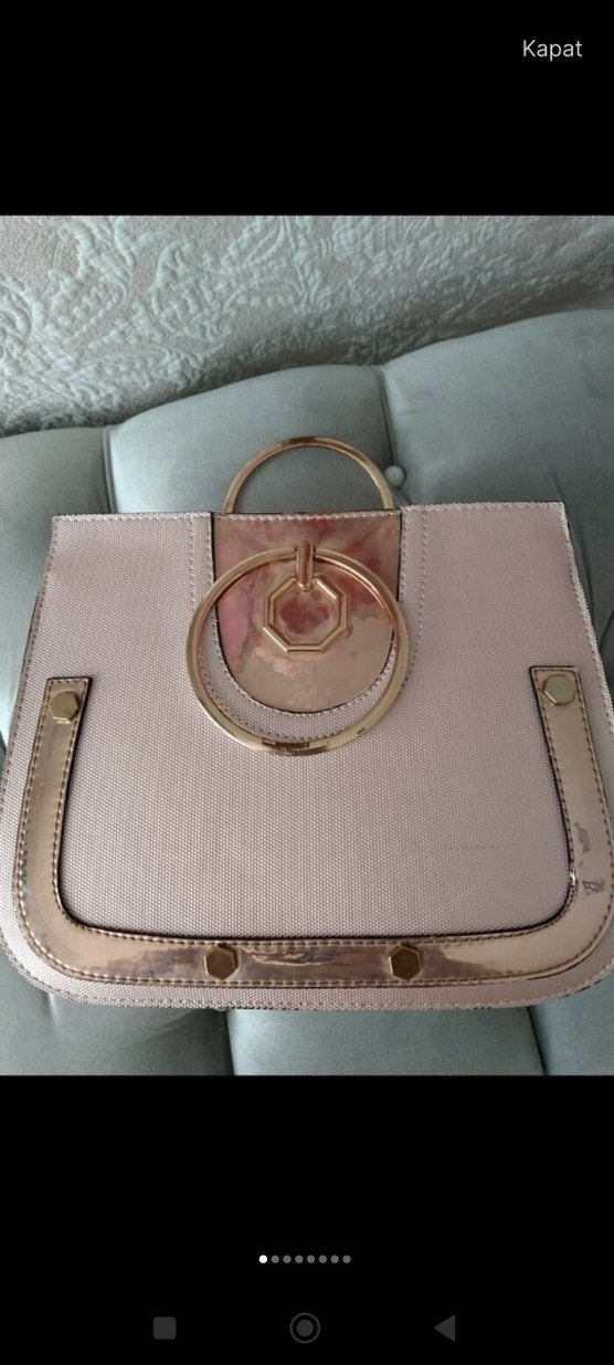 Bej Deri Tokalı Kadın Çanta - Görsel 3