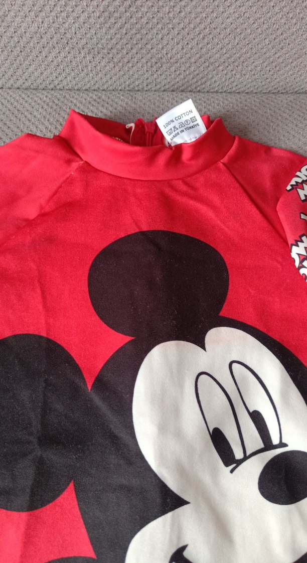 Mickey Mouse Baskılı Kırmızı Çocuk Atlet - Görsel 2