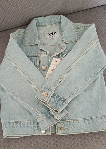 Zara Zara Düğmeli Kadın Mavi Denim Ceket