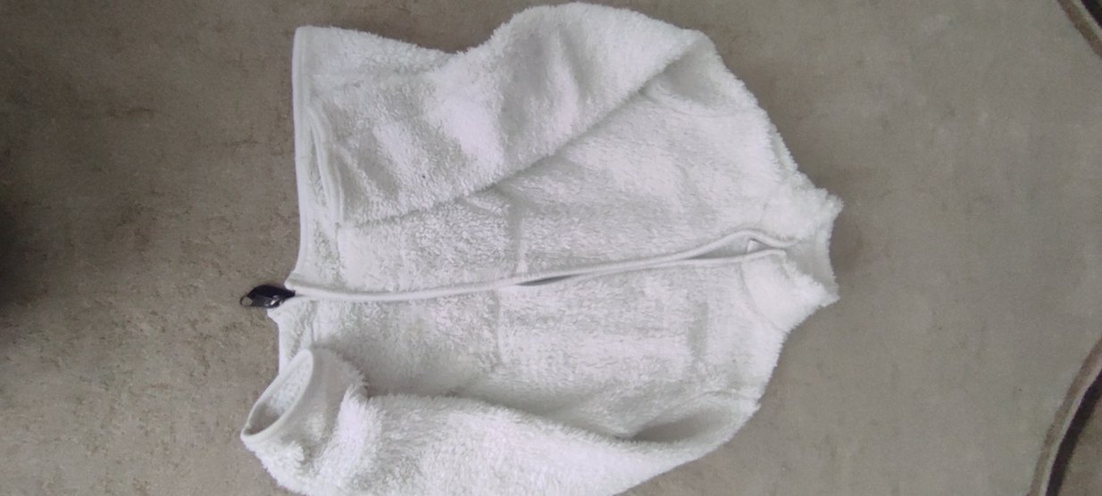 Kadın Beyaz Fermuarlı Polar Ceket - Görsel 2