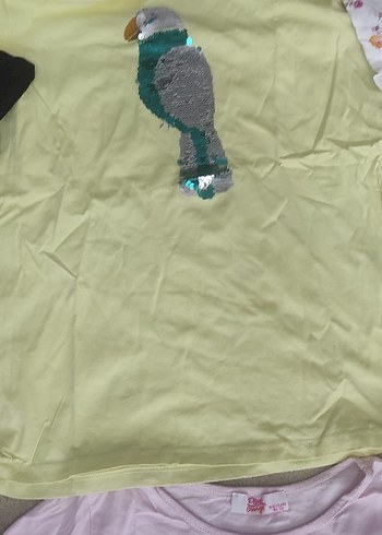 Beyaz Baskılı Kız Tişörtü, Kısa Kollu, Bol Kesim - Görsel 9