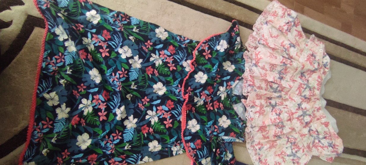 Çiçek Desenli kız elbise 10-12 yaş için uygundur - Görsel 4