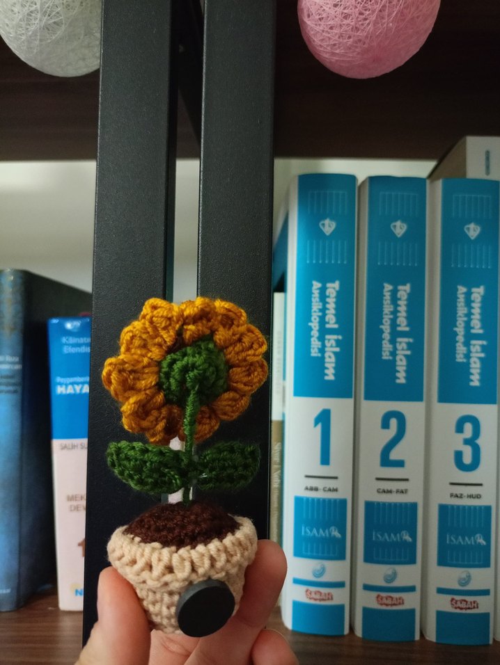 Bohem Ayçiçeği Örgü çiçek - Görsel 2