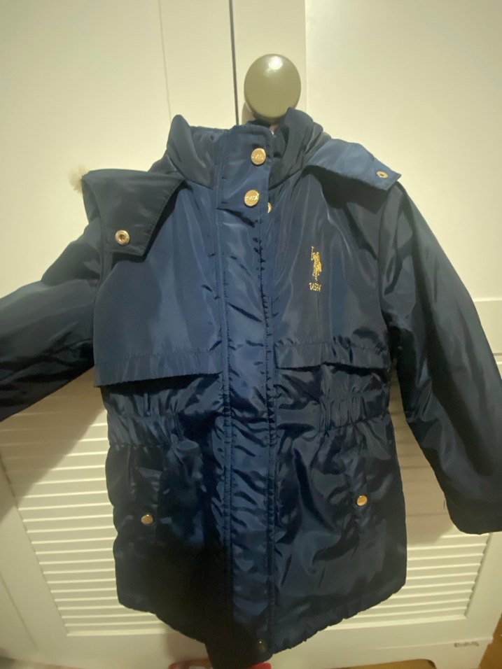 Düğmeli Lacivert Kız Çocuk Kaban - Görsel 2