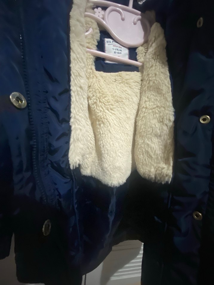 Düğmeli Lacivert Kız Çocuk Kaban - Görsel 5