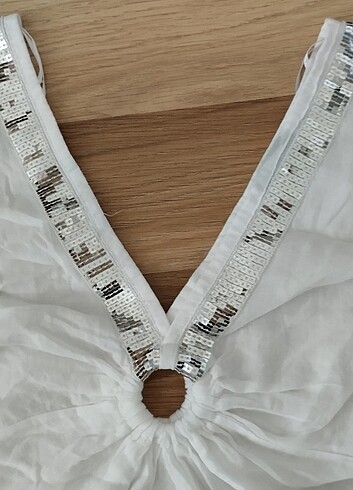 Yeni Beyaz Pul Detaylı Plaj Elbisesi - Görsel 5