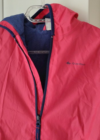 10 Yaş Beden pembe Renk Decathlon İçi Polar Çocuk Yağmurluk