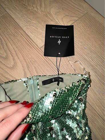 Eyyo su yeşili payet elbise - Görsel 3