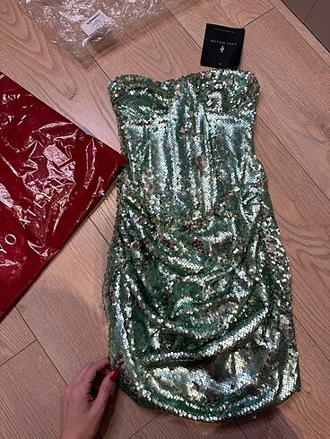 Eyyo su yeşili payet elbise - Görsel 4