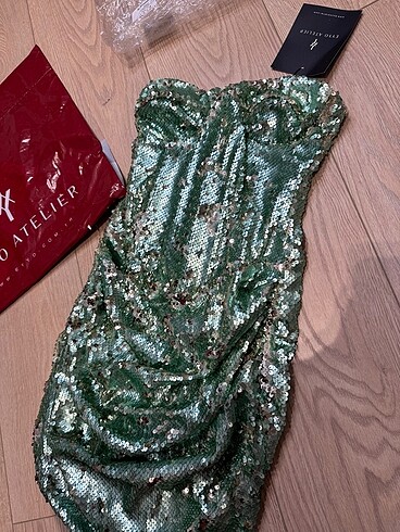 Eyyo su yeşili payet elbise - Görsel 6