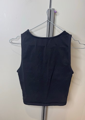 Siyah V Yakalı Kadın Denim Atlet - Görsel 2