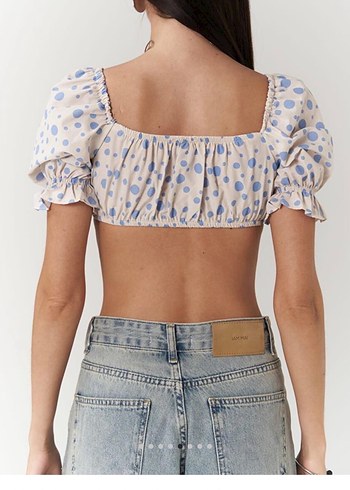 LCW Mavi Puantiyeli Crop Bluz - Görsel 2