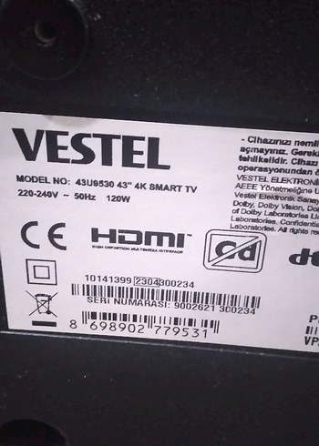 43 İnç 109 ekran QLED 4K Ultra HD Vestel Smart tv - Görsel 5