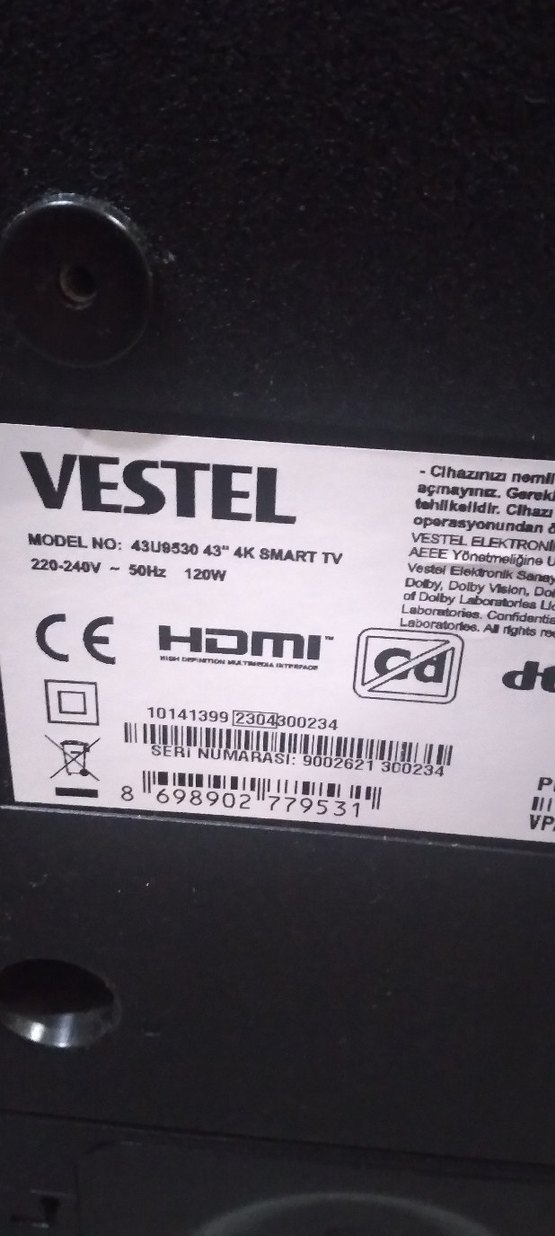 43 İnç 109 ekran QLED 4K Ultra HD Vestel Smart tv - Görsel 5