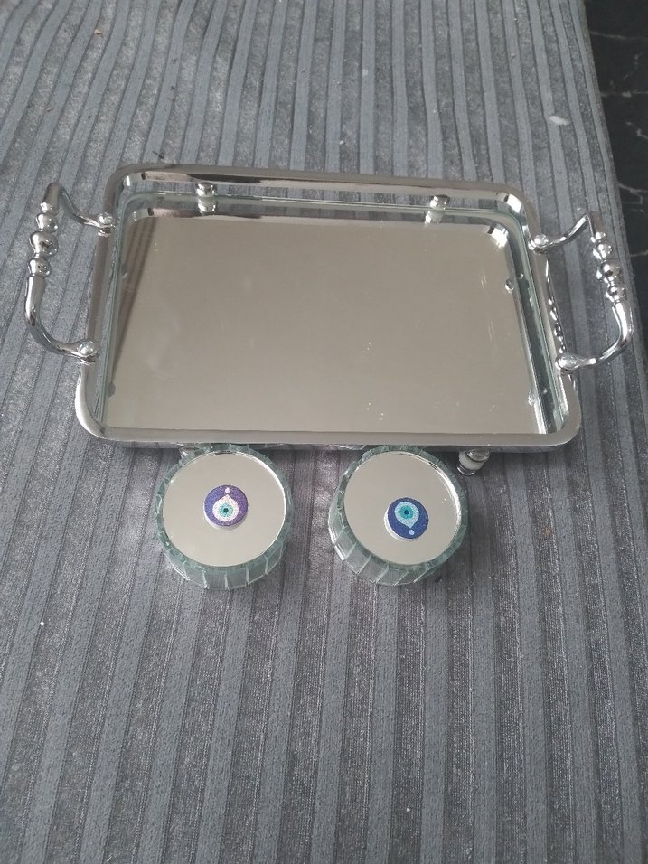 Gümüş Aynalı Söz Nişan Tepsisi - Görsel 3