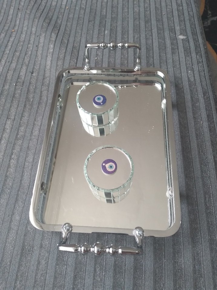 Gümüş Aynalı Söz Nişan Tepsisi - Görsel 5