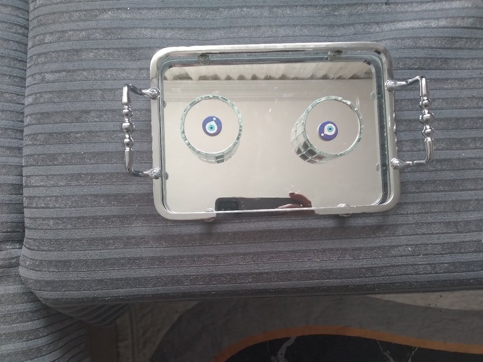 Gümüş Aynalı Söz Nişan Tepsisi - Görsel 2