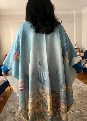 Bohem Kadın Atkı - Mavi Gri - Görsel 3
