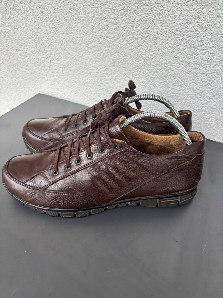 Erkek Kahverengi Deri Spor Ayakkabı - Görsel 3