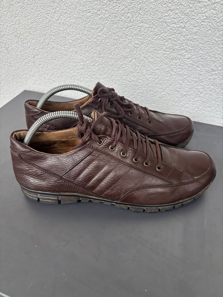 Erkek Kahverengi Deri Spor Ayakkabı - Görsel 5