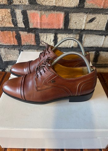 Kahverengi Vintage Deri Erkek Klasik Ayakkabı ortopedik ayakkabı - Görsel 2