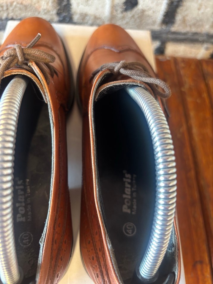 Klasik Kahverengi Deri Erkek Ayakkabı - Görsel 5