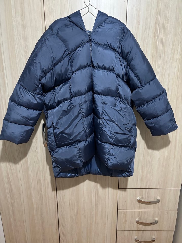 Koyu Mavi Kadın Midi Kaban - Görsel 2