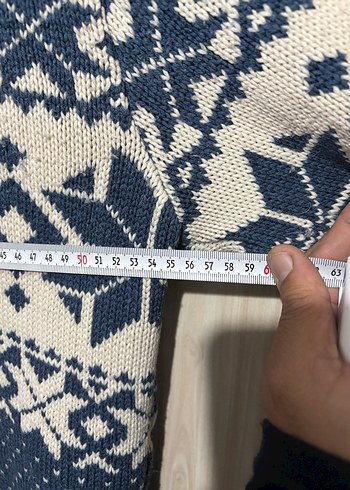 Kapüşonlu Mavi Örgü Hırka - Görsel 4