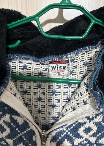 Kapüşonlu Mavi Örgü Hırka - Görsel 3