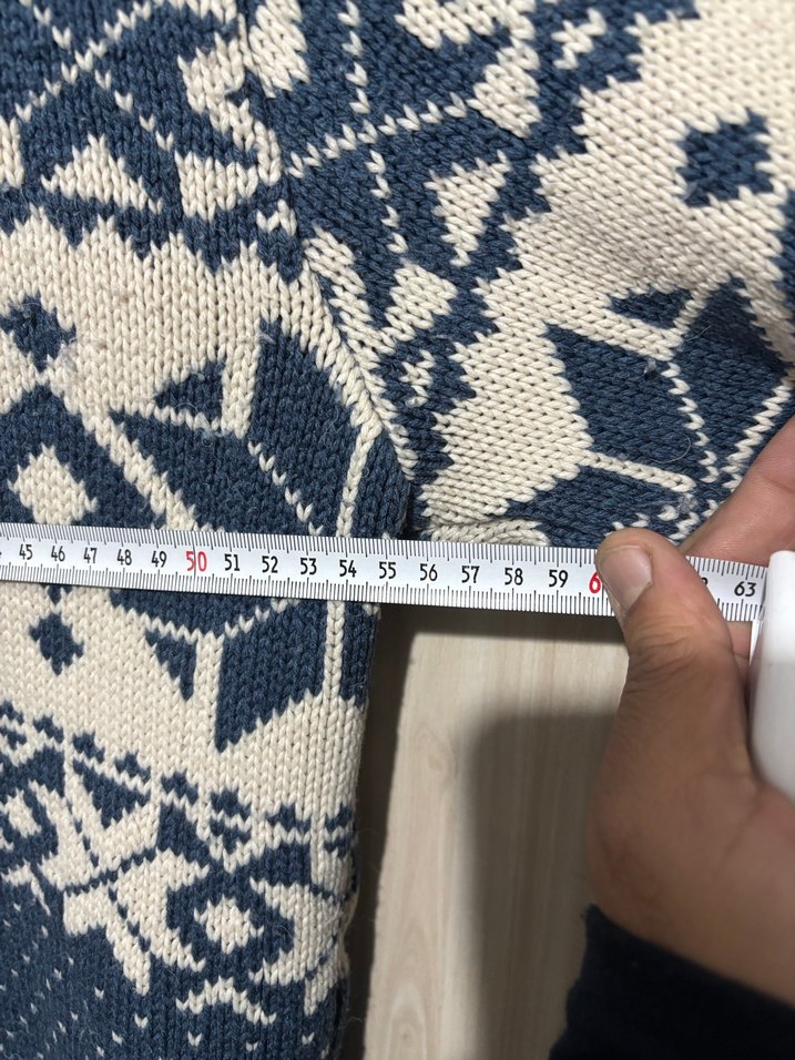 Kapüşonlu Mavi Örgü Hırka - Görsel 4