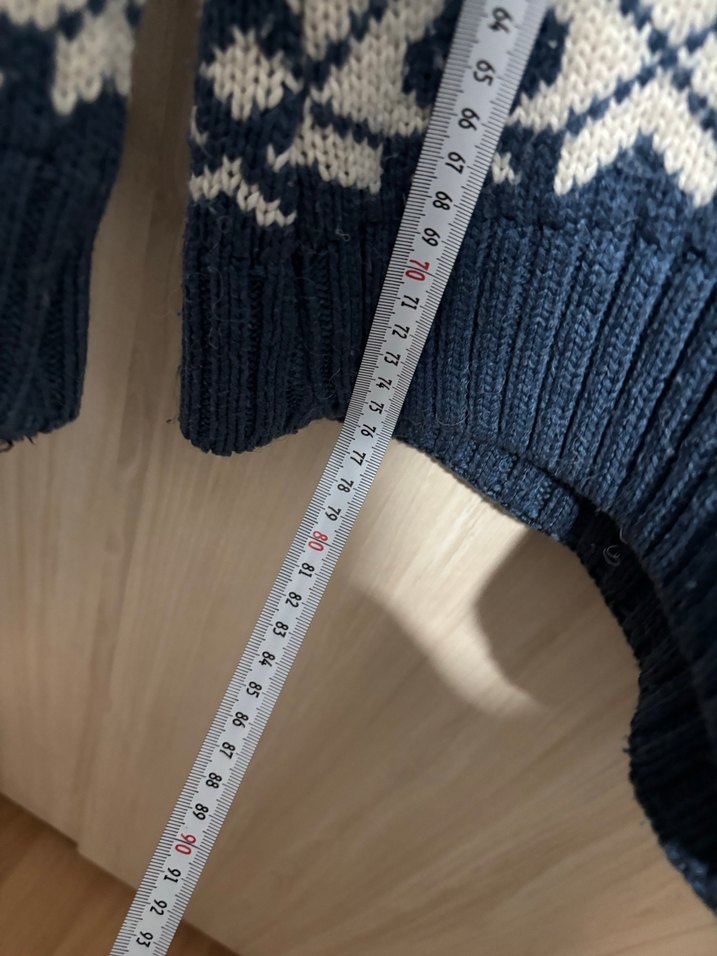 Kapüşonlu Mavi Örgü Hırka - Görsel 5