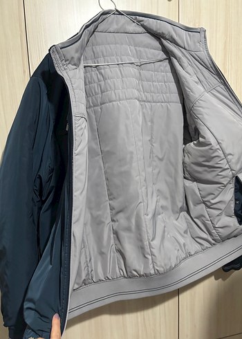 Gri Fermuarlı Erkek Mont, Rahat Kesim - Görsel 5