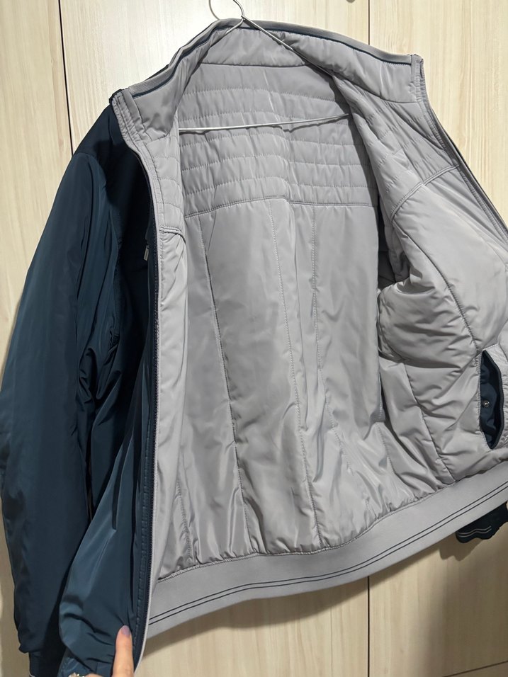 Gri Fermuarlı Erkek Mont, Rahat Kesim - Görsel 5