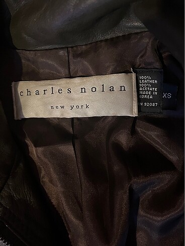 xs Beden haki Renk Charles Nolan New York Deri Bomber Ceket