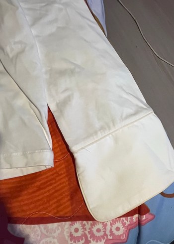 Düğmeli Beyaz Midi Pamuklu Kadın Gömlek - Görsel 4