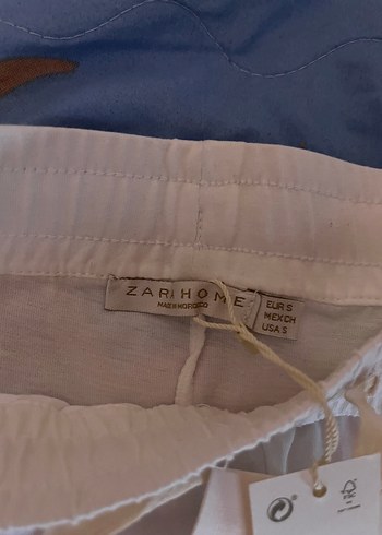Zara Kadın Beyaz Pamuklu Rahat Pantolon