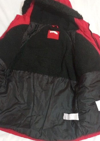 Kırmızı Erkek Çocuk Düğmeli Kaban - Görsel 4